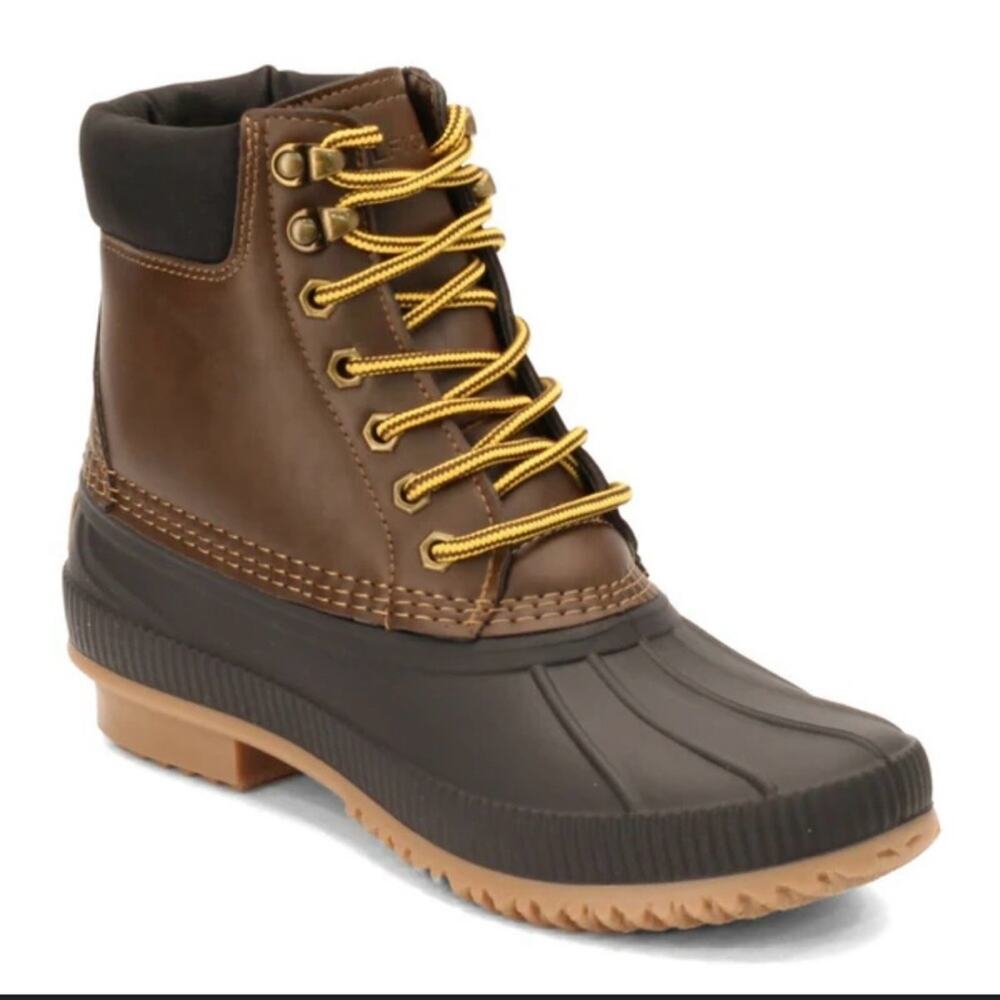 Tommy Hilfiger Duck Boots Mens Brown Colin 2 Waterproof Insulated Lace Up - 8